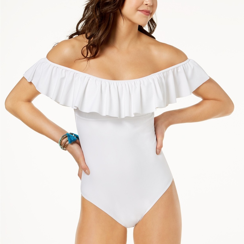 Raisins Barbados Ruffle Off-The-Shoulder One Piece